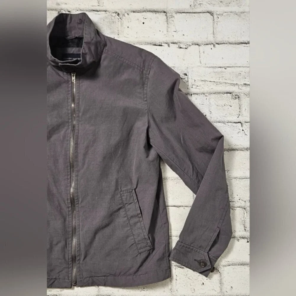 Banana Republic Jacket Mens Small Gray Lightweight Zip Casual